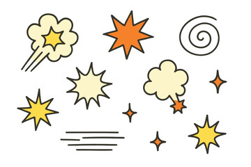 Colorful Comic Style Explosive Sound Effects on Transparent Background