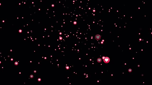   Heart animation on transparent background with alpha channel. heart love animation motion graphic 4k video