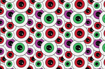 Drawing, illustration clipart of red eyes, dark theme, gothic, eyeball, pattern, repeat.