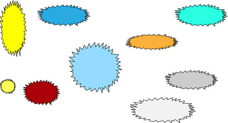 Colorful Doodle Art PNG | Free Abstract Starburst Shapes Transparent Background