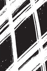 Black and White Grunge Brush Strokes Grid Pattern Abstract Vector
