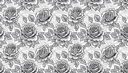 pattern of vertical leaves roses stamp wallpaper engraving features monochrome detailed and ornamental suitable petals detailed or — fabric rose each in style and for 73176968 1