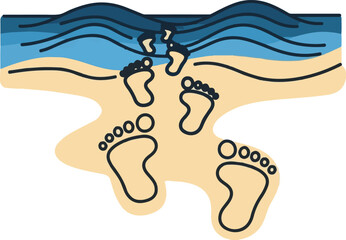 Beach Footprints Graphic