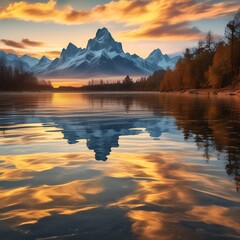 sunset, lake, water, sky, landscape, nature, sun, sunrise, reflection, clouds, beautiful, evening, summer