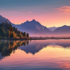 sunset, lake, water, sky, landscape, nature, sun, sunrise, reflection, clouds, beautiful, evening, summer