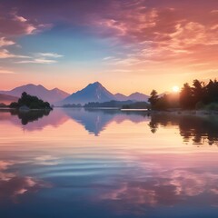 sunset, lake, water, sky, landscape, nature, sun, sunrise, reflection, clouds, beautiful, evening, summer