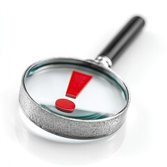 Magnifying glass with a red exclamation point