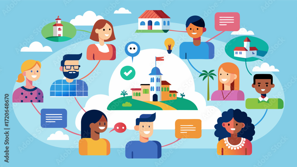 Poster a virtual language exchange program connecting individuals from the seaside town with students from 