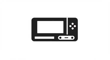 Fototapeta premium Console portatile retr� icona stilizzata sfondo bianco. AI Generated