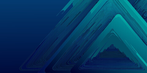 Abstract geometric background with layered triangles and lines in deep blue and teal gradient colors