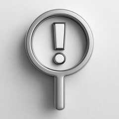 Silver exclamation point sign