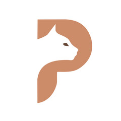 P LOGO WITH CAT ANIMAL LOGO