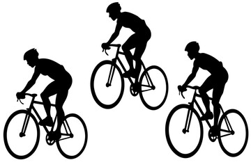 Fototapeta premium set of Cyclist doing stunt silhouette vector