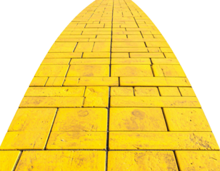 Yellow brick road isolated on transparent background