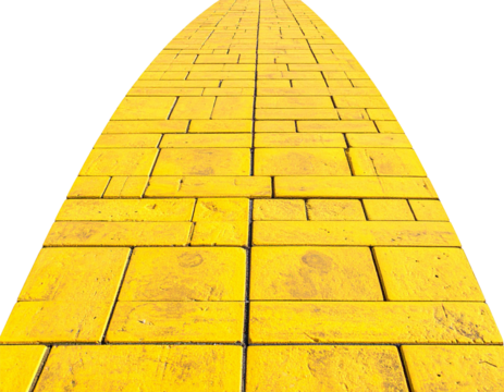 Yellow brick road isolated on transparent background