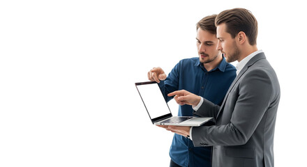 business man discussion and work with laptop