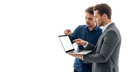 business man discussion and work with laptop