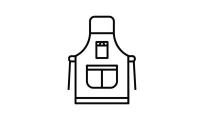 Obraz premium Simple outline drawing of a kitchen apron with pockets