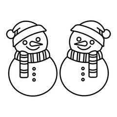 two snowmen isolated