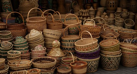 Variety of handcrafted baskets