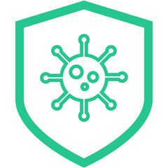 Fototapeta premium green outline anti bacteria sign