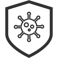 Obraz premium black outline anti bacteria sign