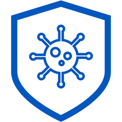 Fototapeta premium blue outline anti bacteria sign