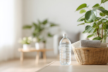 clean apartment cleaning plan displayed with ar blurred white text bars creates fresh atmosphere