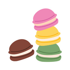 Macaroon Dessert Illustration, Macarons Macaroons Cookies Dessert from France