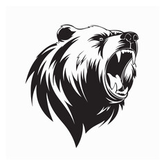 Fierce Roaring Bear Head Vector Illustration Ready to Attack Design