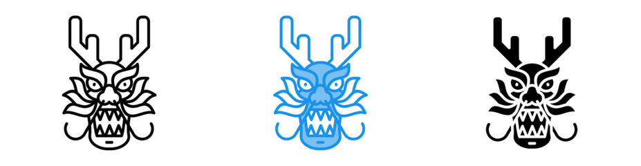 Zodiac icon set multiple style collection