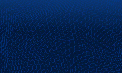 Blue twisted mesh fishing net texture background. Vector Illustration.