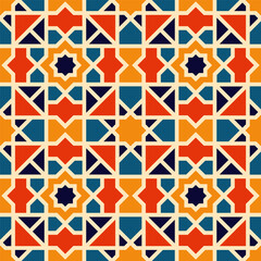 Seamless islamic abstract geometric shape color pattern background