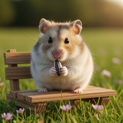 Fototapeta premium hamster in a garden