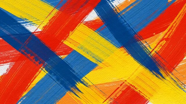 Abstract colorful paint brush strokes with vibrant overlapping lines