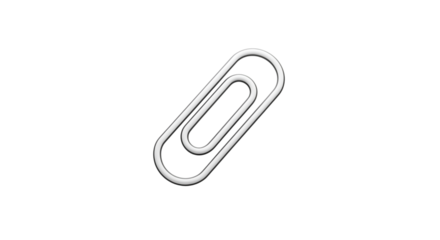 Minimalist Neon Paperclip Icon On Transparent Background for Digital and Technology Design