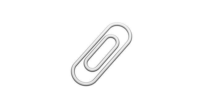 Minimalist Neon Paperclip Icon On Transparent Background for Digital and Technology Design