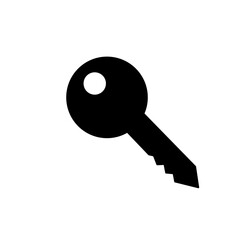 Key icon in flat style isolated on white background. Vector