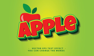 Colorful Apple Text Effect with Fresh Style