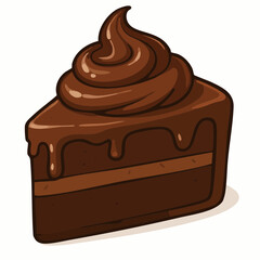 Decadent Chocolate Cake Slice with Swirled Frosting and Dripping Ganache.