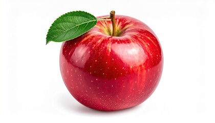Red apple with leaf