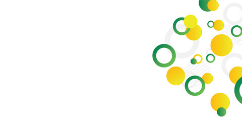 Green and yellow circle banner background. Vector abstract.