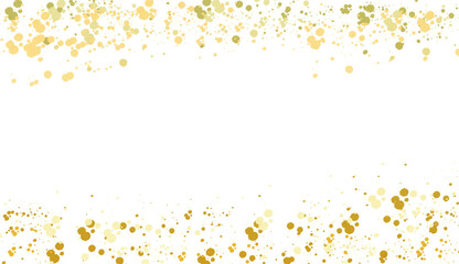 Golden abstract grunge background.Gold sparkle splatter border. 