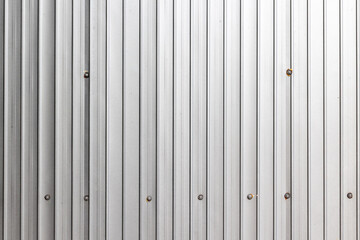 Corrugated metal wall with fasteners in industrial setting