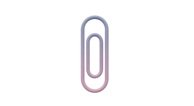 Neon Paperclip Icon on Transparent Background Modern Digital Symbol
