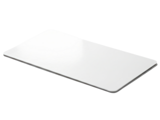 Blank white plastic card for identification on a transparent background