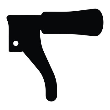 Simple black silhouette of a bicycle brake lever or shift lever