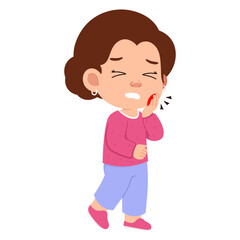 Cartoon Woman with Toothache
