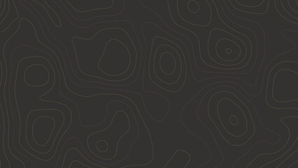 Abstract Dark Minimal Topographic Contour Line Background
