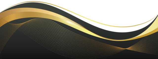 Abstract Black and Gold Wavy Lines